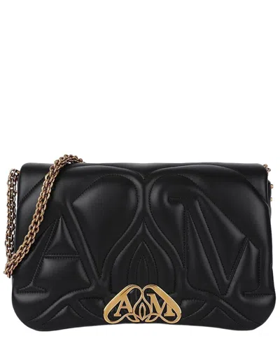 Pre-owned Alexander Mcqueen Black Lambskin Seal Bag (authentic Pre-loved)