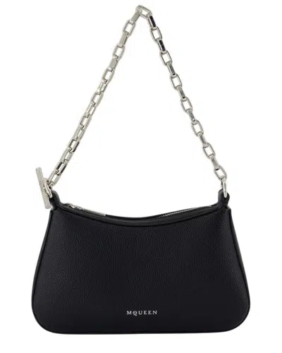 Pre-owned Alexander Mcqueen Black Lambskin T Bar Mini Handbag, Never Carried (authentic Pre-loved)