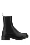 Alexander Mcqueen Ankle Boots Leather Round Toe In Black