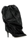 Alexander Mcqueen Elegant Black Leather Ankle Boots With 10.5 Cm Heel