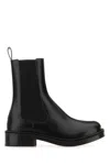 Alexander Mcqueen Ankle Boots Leather Round Toe In Black