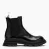 Alexander Mcqueen Black Leather Ankle Boots
