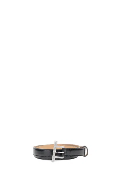 Alexander Mcqueen Black Leather Belt