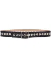 Alexander Mcqueen Black Leather Belt In Multi