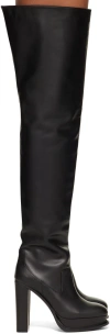 Alexander Mcqueen Black Leather Boots In 1000 Black