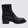 Alexander Mcqueen Black Leather Cuban Boots For Men