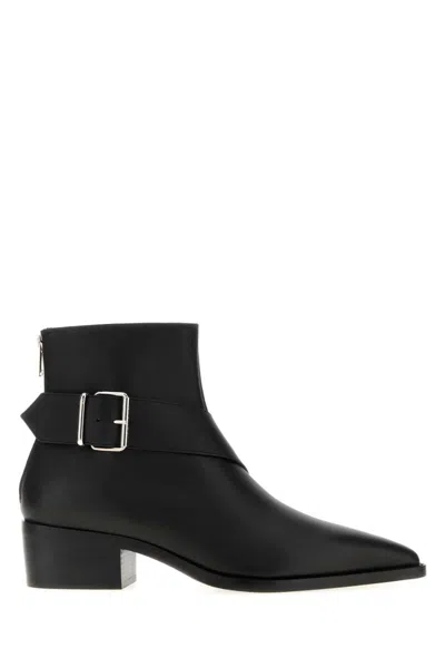 ALEXANDER MCQUEEN BLACK LEATHER BOOTS