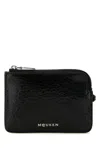 Alexander Mcqueen Cracked Leather Finish Wallet