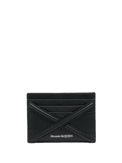 Alexander Mcqueen Black Leather Card Holder