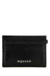Alexander Mcqueen Leather Wallet With Compact Design And Chain Detail