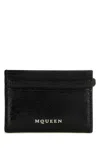 Alexander Mcqueen Leather Wallet With Compact Design And Chain Detail