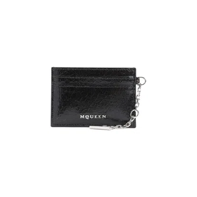 Alexander Mcqueen Black Leather Card Holder