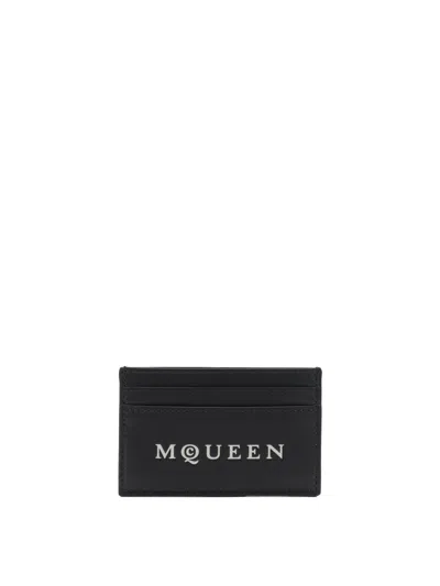Alexander Mcqueen Black Leather Card Holder