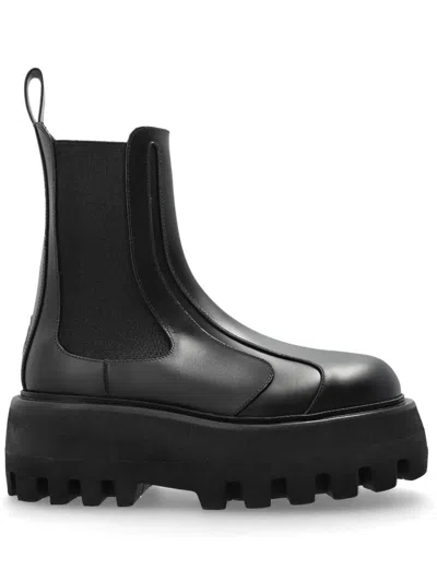 Alexander Mcqueen Black Leather Chelsea Boots