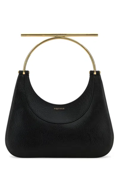 Alexander Mcqueen Cross-bar Leather Handbag Gold-tone Handle