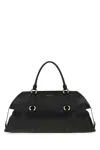 Alexander Mcqueen Black Leather Farringdon Maxi Handbag In Multi