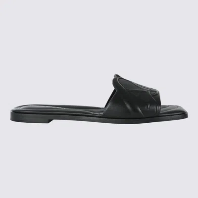 ALEXANDER MCQUEEN ALEXANDER MCQUEEN BLACK LEATHER FLATS