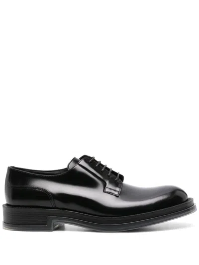 Alexander Mcqueen Black Leather Float Lace-up Shoes