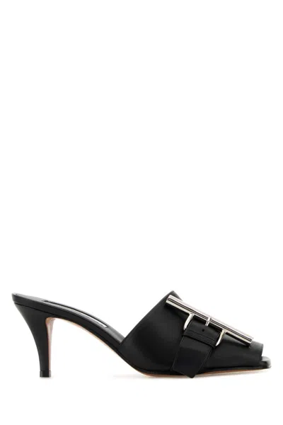 ALEXANDER MCQUEEN BLACK LEATHER HEELS