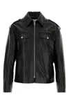 Alexander Mcqueen Leather Jacket With Chest Pockets And Epaulettes In Black