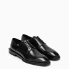 Alexander Mcqueen Logo-plaque Leather Derby Shoes In Black