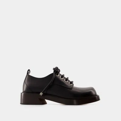 Alexander Mcqueen Black Leather Lace-up Shoes