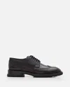 Alexander Mcqueen Black Lace-up Shoes With Quarter-brogue Detail In Leather Man In Black