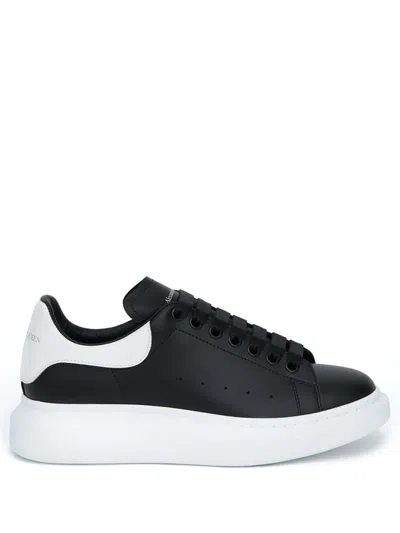 Alexander Mcqueen Black Leather Lace Up Sneakers