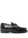 Alexander Mcqueen Men Seal Leather Loafers In Black