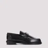 Alexander Mcqueen Brushed Leather Loafers Metal Embellishment In Black