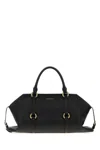 Alexander Mcqueen Farringdon Medium Elongated Calf Leather Shoulder Bag In Black