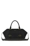 Alexander Mcqueen Farringdon Medium Elongated Calf Leather Shoulder Bag In Black
