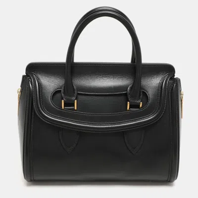Pre-owned Alexander Mcqueen Black Leather Medium Heroine Satchel