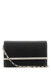 Alexander Mcqueen Black Leather Mini Cross Bar Clutch