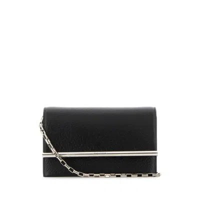 Alexander Mcqueen Black Leather Mini Cross-bar Clutch