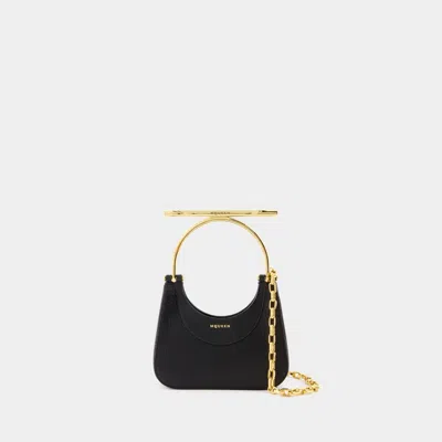 Alexander Mcqueen Black Leather Mini Cross-bar Handbag