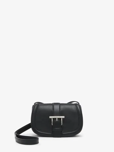 Alexander Mcqueen Black Leather Mini Satchel Crossbody Bag