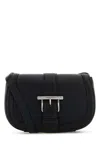 Alexander Mcqueen Black Leather Mini Satchel Crossbody Bag In Black