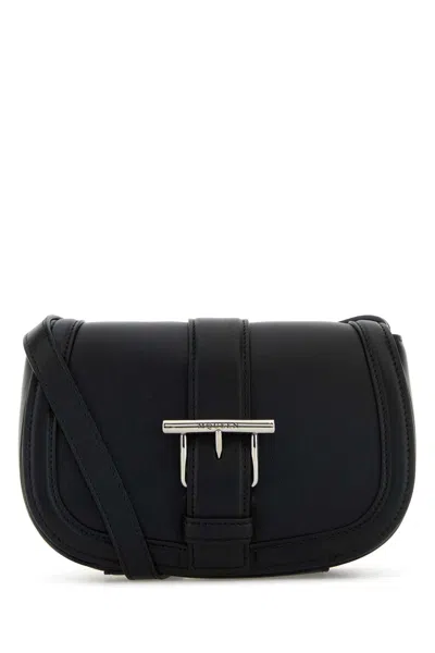 Alexander Mcqueen Black Leather Mini Satchel Crossbody Bag