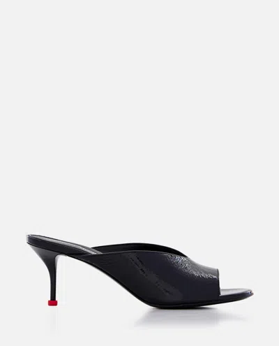 ALEXANDER MCQUEEN BLACK LEATHER MULE HEEL