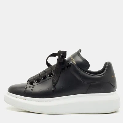Pre-owned Alexander Mcqueen Black Leather Oversized Low Top Sneakers Size 35.5