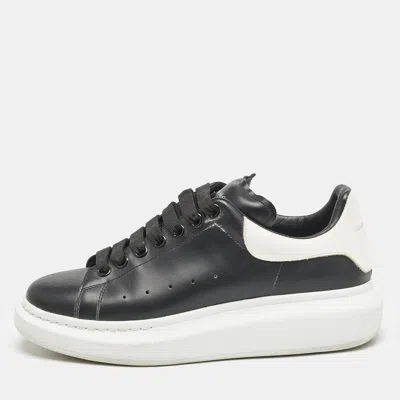 Pre-owned Alexander Mcqueen Black Leather Oversized Low Top Sneakers Size 41.5