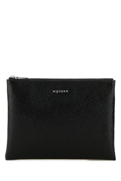 Alexander Mcqueen Black Leather Pouch