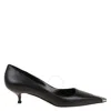 Alexander Mcqueen Punk Leather Pump In Silver Tone/black