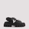 Alexander Mcqueen Leather Dual-grip Platform Sandals In Black