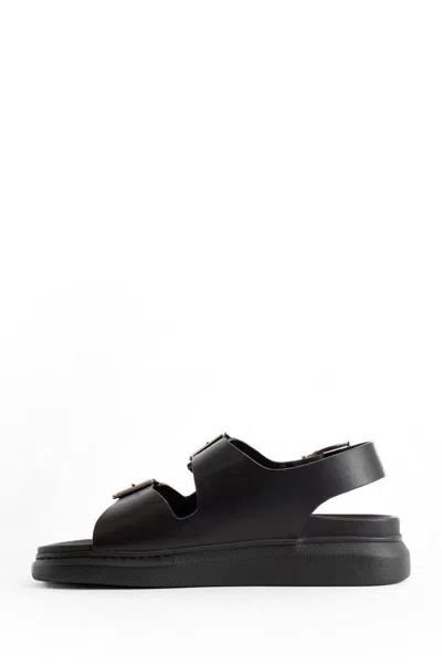 Alexander Mcqueen Black Leather Sandals