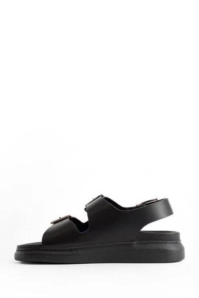 Alexander Mcqueen Black Leather Sandals
