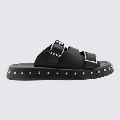 Alexander Mcqueen Black Leather Sandals