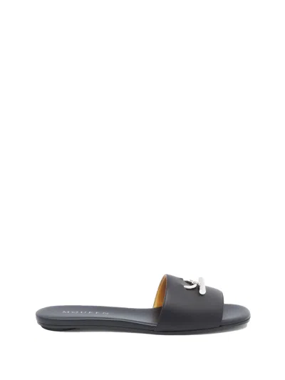 ALEXANDER MCQUEEN ALEXANDER MCQUEEN BLACK LEATHER SANDALS