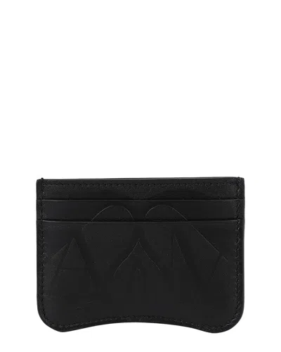 Pre-owned Alexander Mcqueen Black Leather Seal Card Holder (authentic Pre-loved)